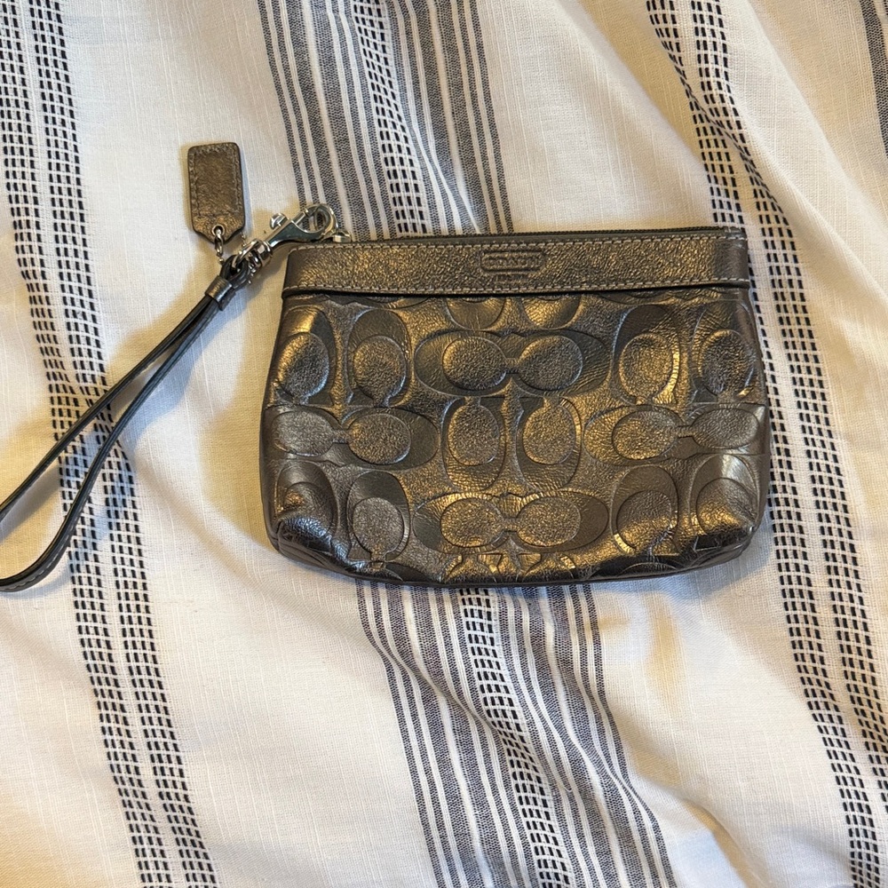 Coach Metallic Wristlet Clutch